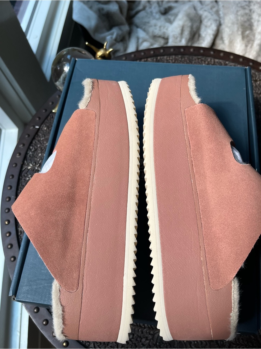 REEF OKAI CIARA SUEDE PLATFORM SANDALS IN CORK PINK 7 - Picture 8 of 10